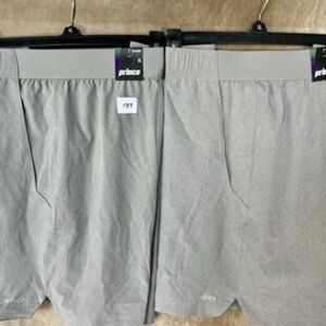 Prince Men's Light Gray Athletic Shorts One Pair (Mgs175,174)
